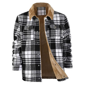 Chaqueta de otoño cuadro para hombre 2